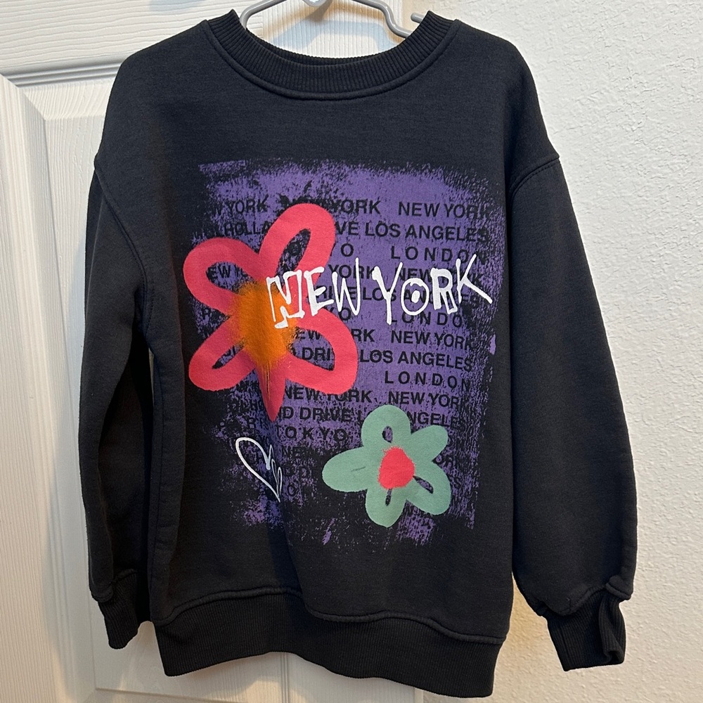 Zara Charcoal Sweatshirt with New York Detail